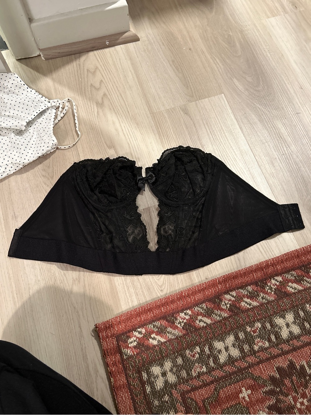 Rigby and Peller black lace strapless corset